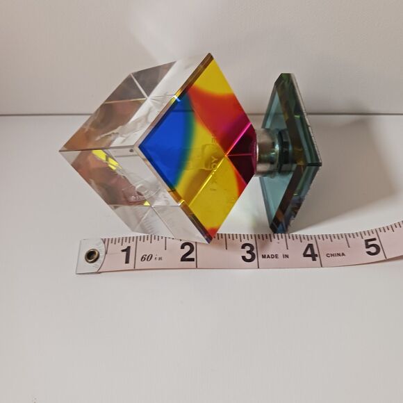 New York City Paperweight Spinner Statue of Liberty Laser Etched Glass Multi - Picture 2 of 9